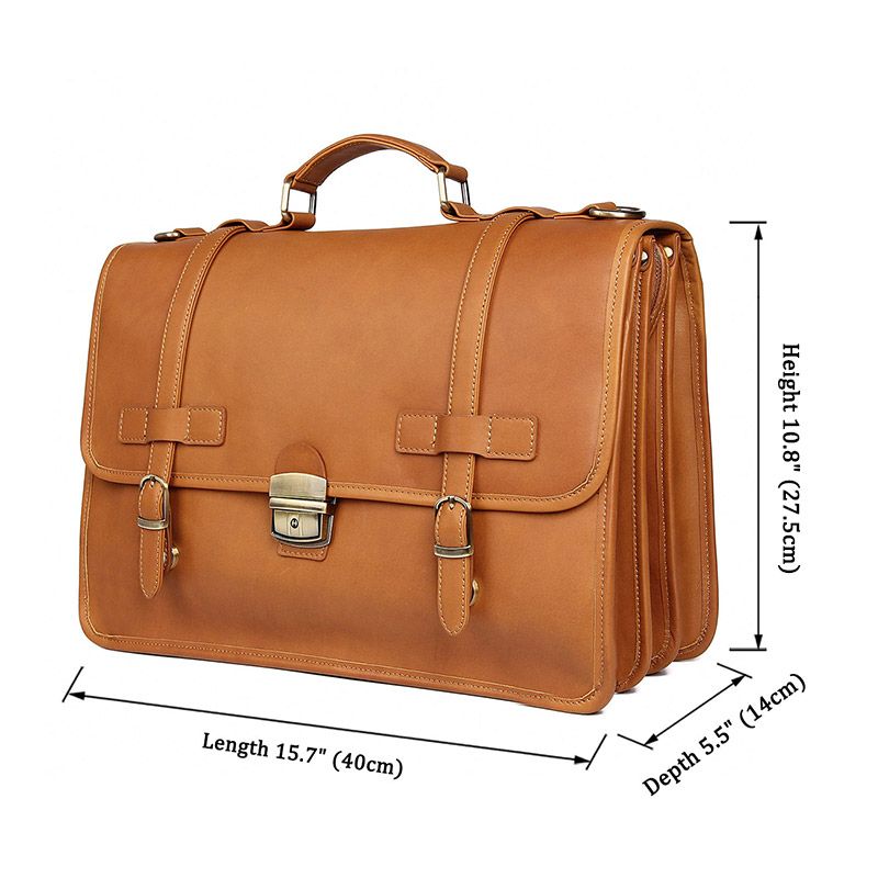 7397B NEWHEY Mens Messenger Bag Leather Computer Laptop Bag 15.6 Inch